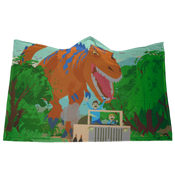 T-Rex Jungle Chase Hooded Blanket